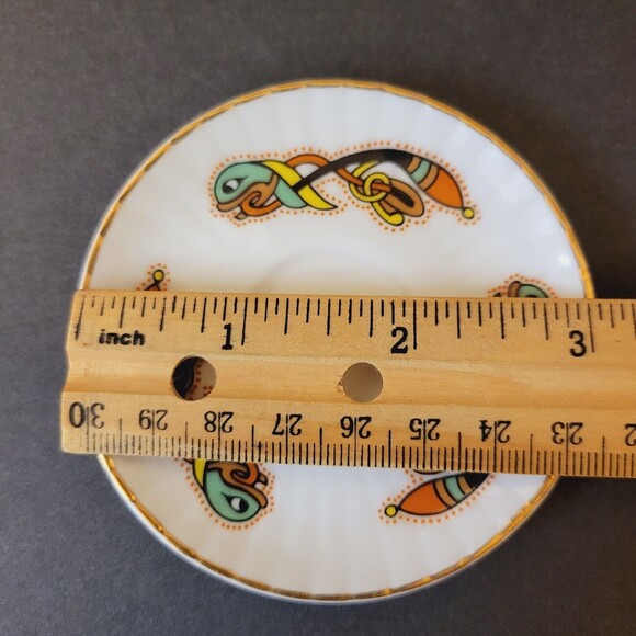 Celtic Royal Tara Fine Bone Ireland- Book Of Kells Mini Teacup With Saucer - Picture 6 of 9
